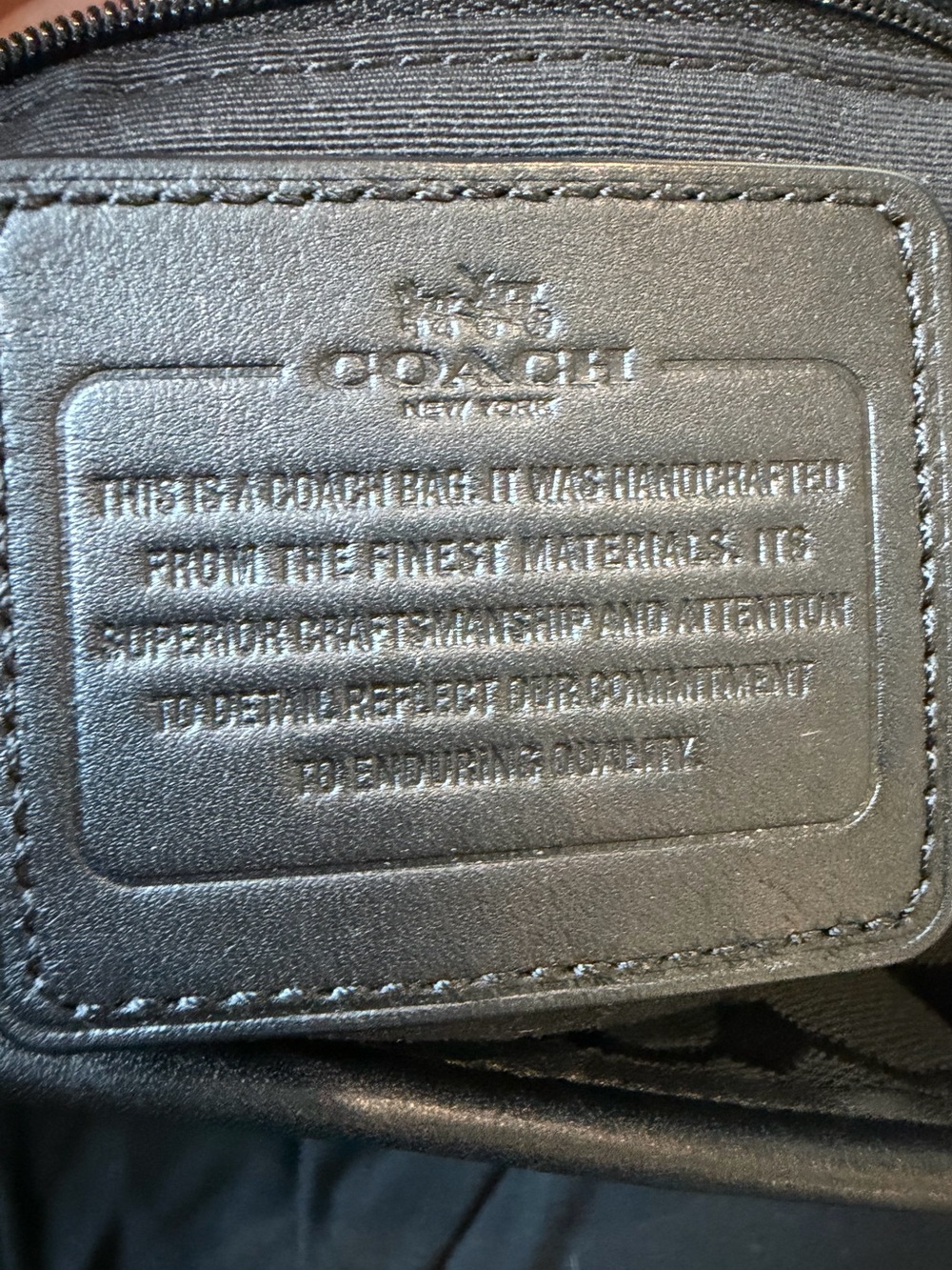 Coach- Y2K Black Signature ZipTote with Leather Trim - Picture 9 of 12